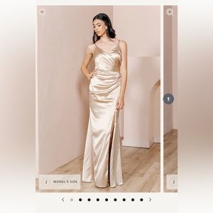 Gold Champagne Revelry Bridesmaid Dress, style: Rory